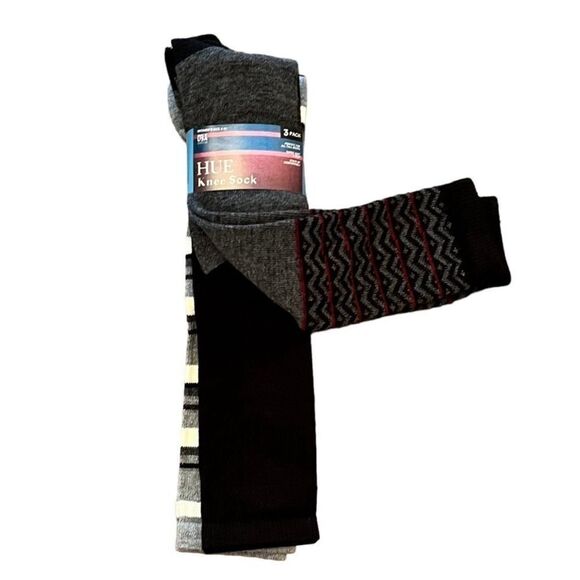 HUE Assorted Women’s Knee Socks, 3 Pairs, Size 4-10, NWT - Picture 1 of 7